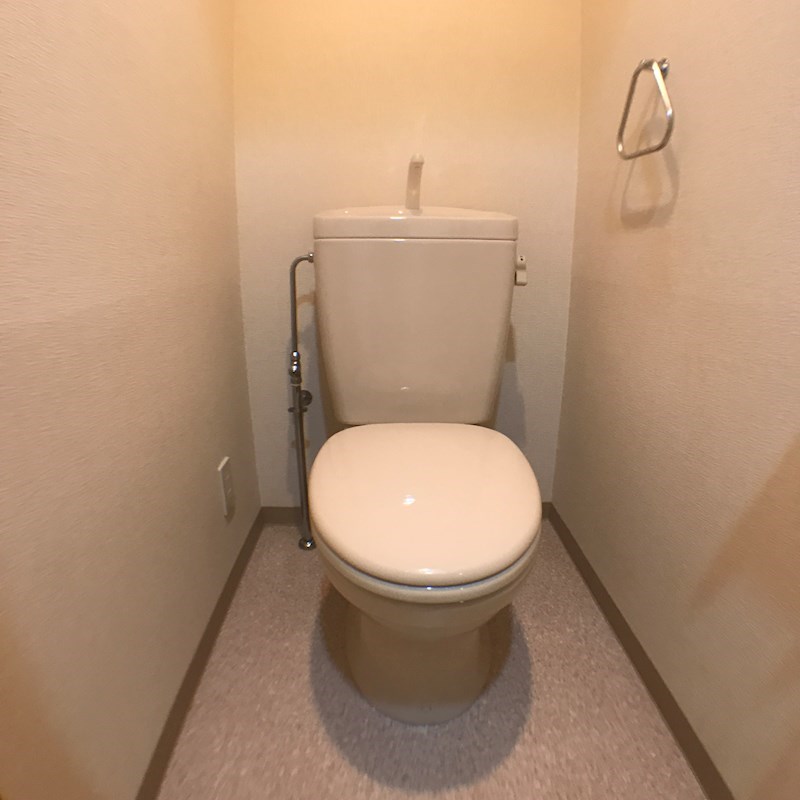 ジュモ オネティ シンプルな色使いでトイレの室内をまとめております。