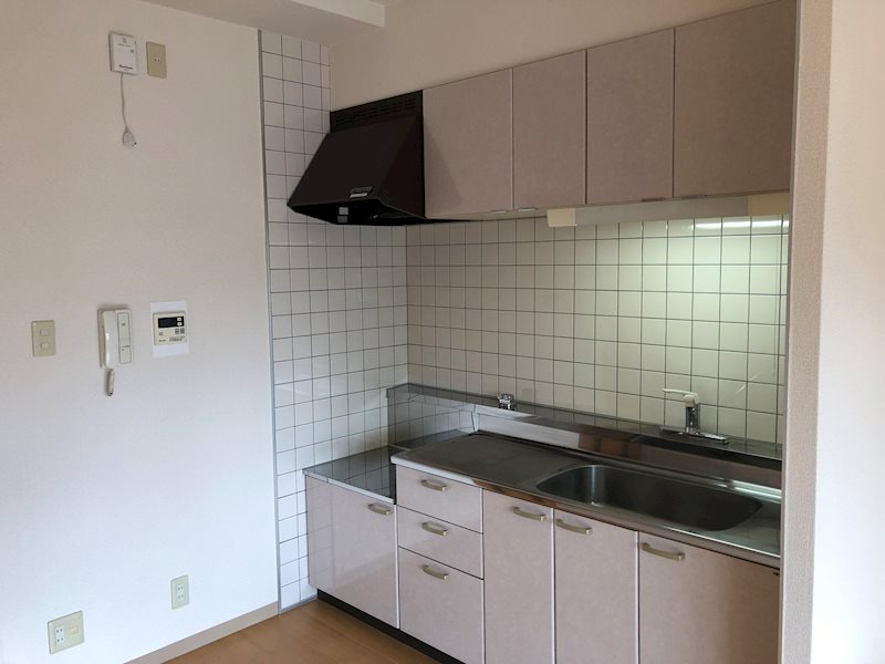 ディアコート竹田 ガス2口コンロ設置可のキッチンです。