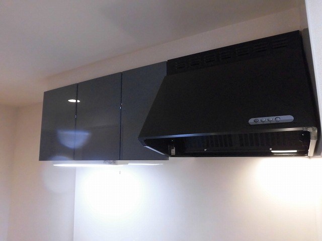 パークテラス白鳥 キッチン吊戸棚収納、レンジフード
